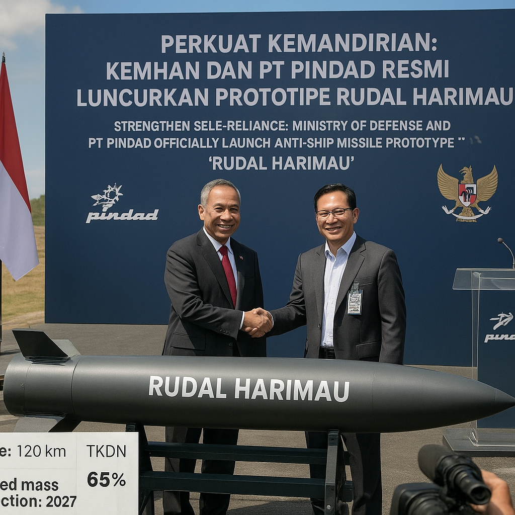 Perkuat Kemandirian: Kemhan dan PT Pindad Resmi Luncurkan Prototipe Rudal Anti-Kapal Buatan Dalam Negeri